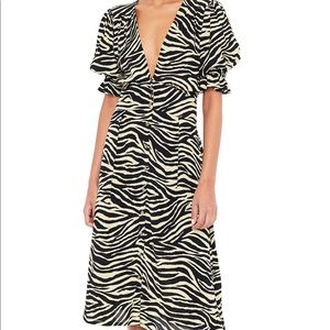 Zebra Print midi-dress